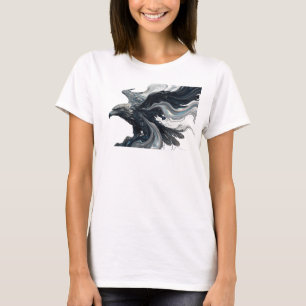Camiseta Diseño Original Águila Abstracta de Oro Contemporá