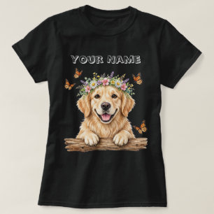 Camiseta Diseño Original de Perro Retriever Dorado