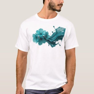 Camiseta Diseño Original Flor ABSTRACTA y Elegante
