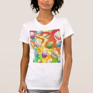 Camiseta Diseño ornamental de huevos de Pascua