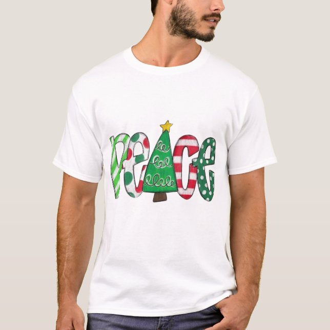 Camiseta Diseño pacífico del árbol de Navidad (Anverso)