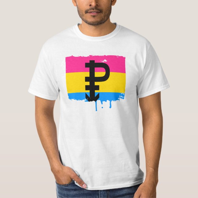 CAMISETA DISEÑO PANSEXUAL DE LAS RAYAS DE LA BANDERA DEL (Anverso)