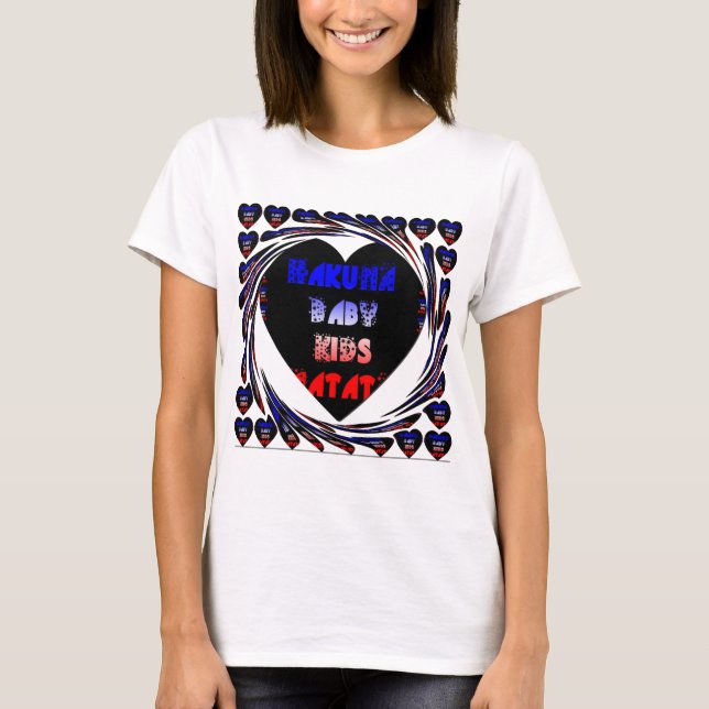 Camiseta Diseño para niños de Hakuna Matata azul negro Haku (Anverso)