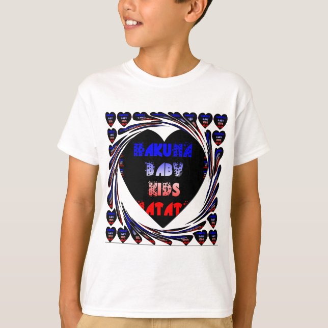 Camiseta Diseño para niños de Hakuna Matata azul negro Haku (Anverso)