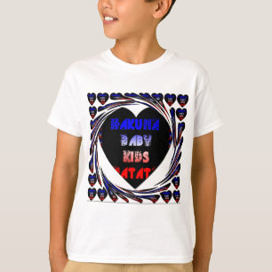 Camiseta Diseño para niños de Hakuna Matata azul negro Haku