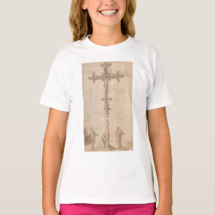 Camiseta Diseño para un Crucifijo con la Virgen María