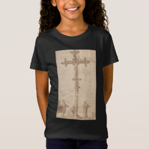 Camiseta Diseño para un Crucifijo con la Virgen María