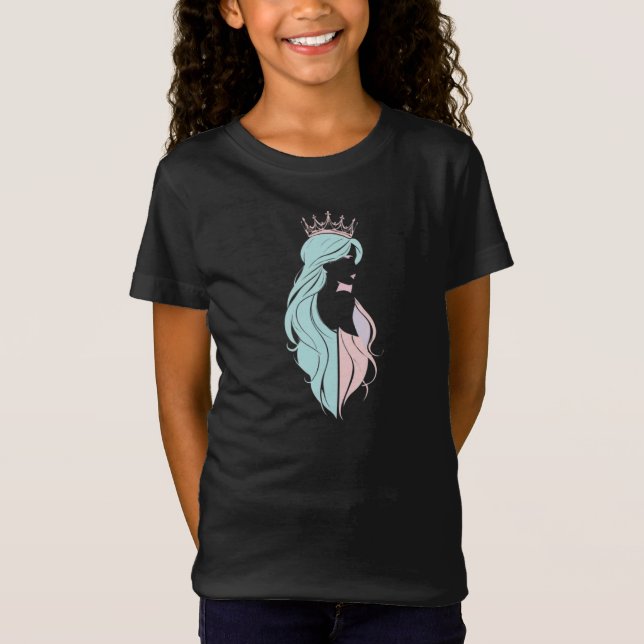 Camiseta Diseño pastel "Reina elegante con corona" (Anverso)