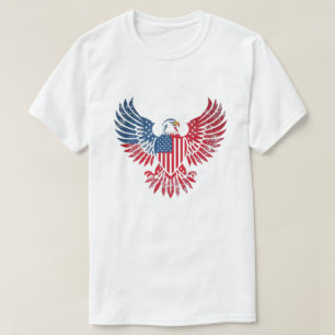 Camiseta Diseño patriótico con águila calva y bandera estad