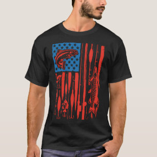 Camiseta Diseño Patriótico de Pesca Bandera Americana