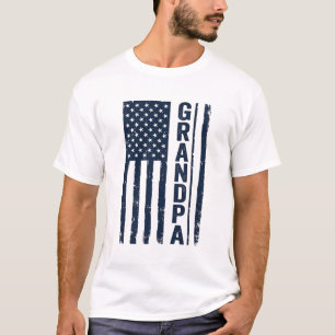 Camiseta Diseño Patriótico Deteriorado Bandera Americana Ab