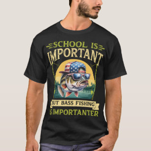 Camiseta Diseño Patriótico Divertido de Pesca de Lubina