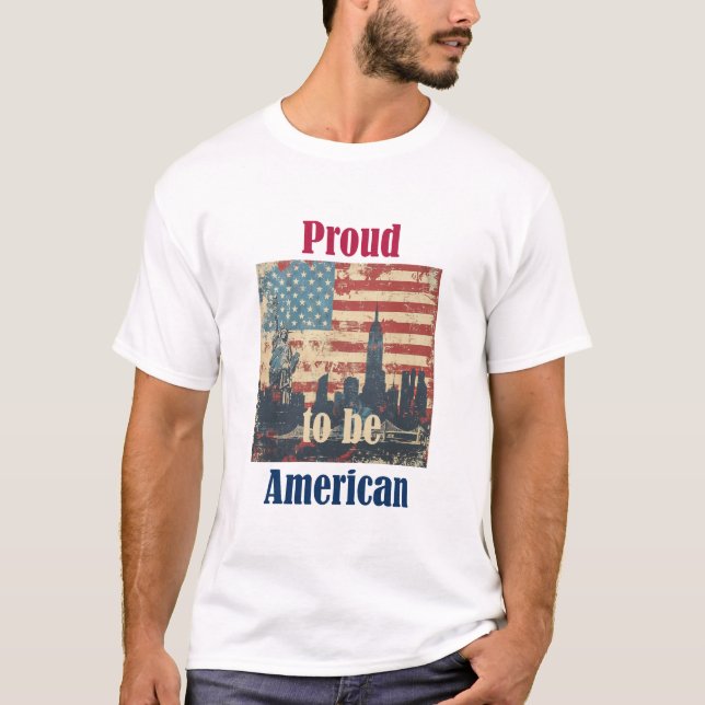 Camiseta Diseño patriótico vintage americano (Anverso)