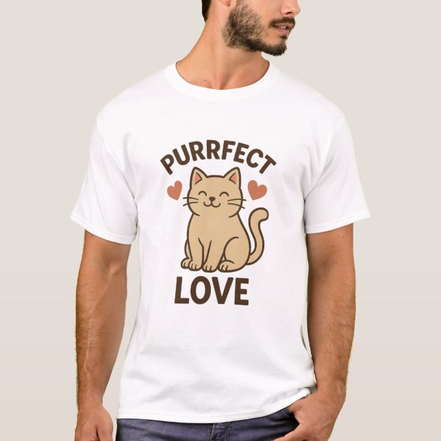 Camiseta Diseño perfecto de gatos de amor | Artwor de gato  (Anverso)