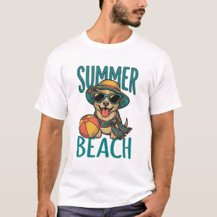 Camiseta Diseño Perro Playa Verano Gafas Vintage_1