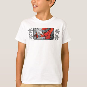Camiseta Diseño personalizable de Ninja Rojo y Estrellas de