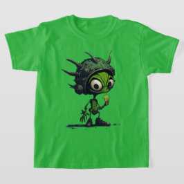 Camiseta Diseño Personalizado Alien disfrutando del helado 