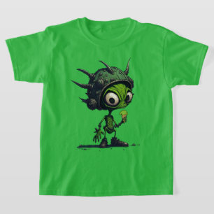 Camiseta Diseño Personalizado Alien disfrutando del helado 