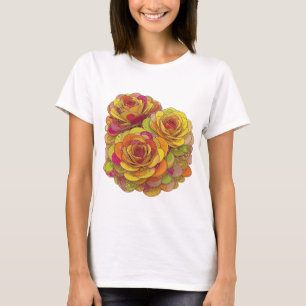 Camiseta Diseño personalizado Chic Amarillo TRES ROSAS