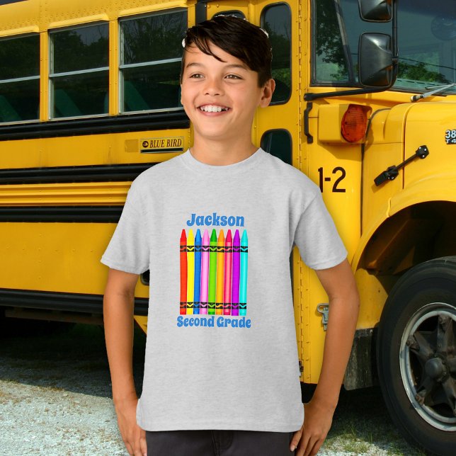 Camiseta Diseño personalizado de curso escolar de Crayons (Subido por el creador)