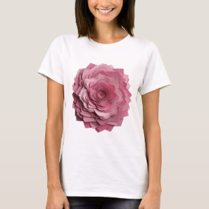 Camiseta Diseño personalizado de FLOR DE PAPEL rosa vibrant