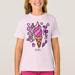 Camiseta Diseño personalizado de helados minimalistas