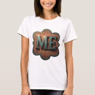 Camiseta Diseño personalizado ME EST 1971 dorado elegante