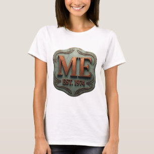 Camiseta Diseño personalizado naranja elegante ME EST 1974