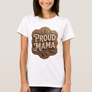 Camiseta Diseño personalizado NARANJA PROUD MAMA llamativo