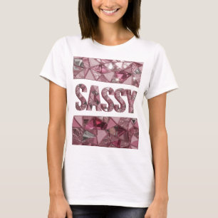 Camiseta Diseño personalizado rosa crujiente SASSY