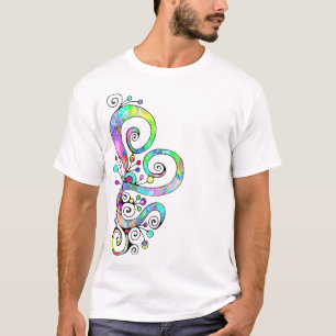 Camiseta Diseño pintado de mano cardíaca espiral 1