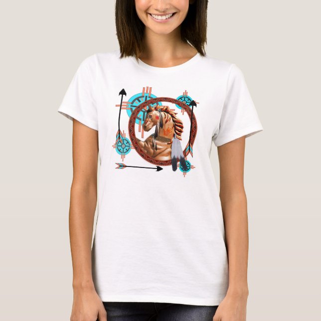 Camiseta Diseño pintado del viento del sudoeste del caballo (Anverso)