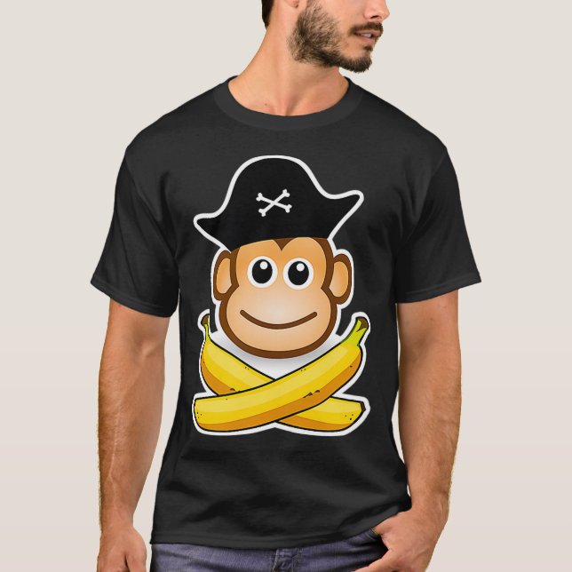 Camiseta Diseño pirata de monos para bebés para niños pirat (Anverso)