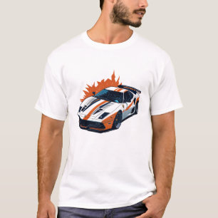 Camiseta diseño plano de retro Car altamente detallado