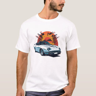 Camiseta diseño plano de retro Car altamente detallado