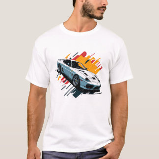 Camiseta diseño plano de retro Car altamente detallado