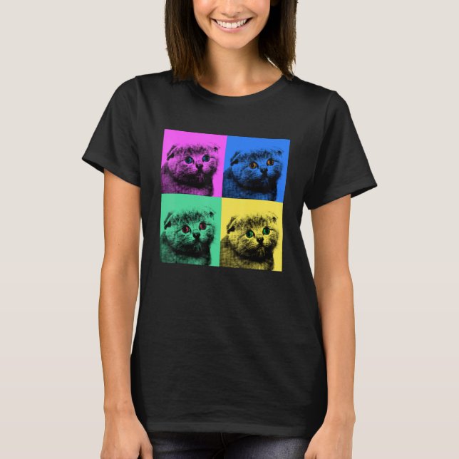 Camiseta Diseño pop de gatito de gatito (Anverso)