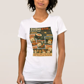 Camiseta Diseño Poster de Festival de Sushi