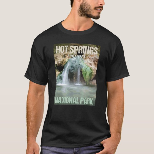 Camiseta Diseño Poster del Parque Nacional de Hot Springs A (Anverso)