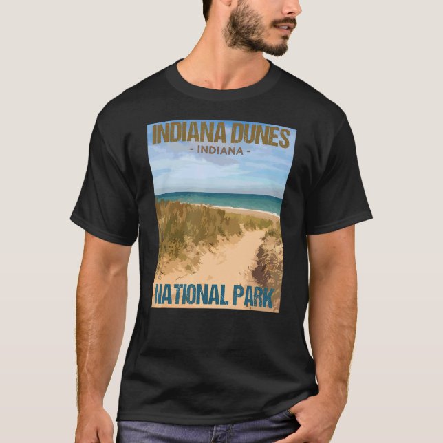 Camiseta Diseño Poster del Parque Nacional Indiana Dunes (Anverso)