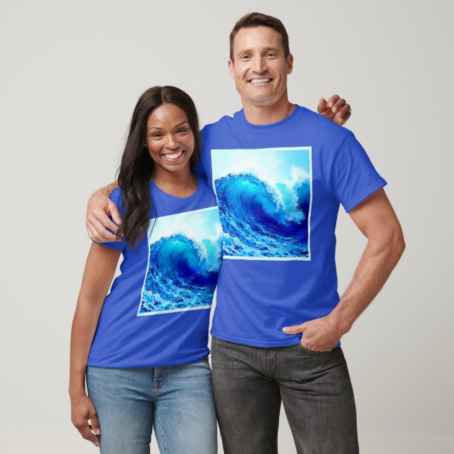 Camiseta Diseño potente de la ola oceánica (Unisexo)