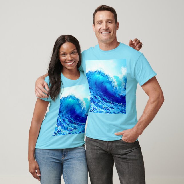 Camiseta Diseño potente de la ola oceánica (Unisexo)