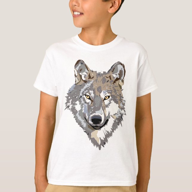 Camiseta Diseño principal del tatuaje del arte del lobo (Anverso)
