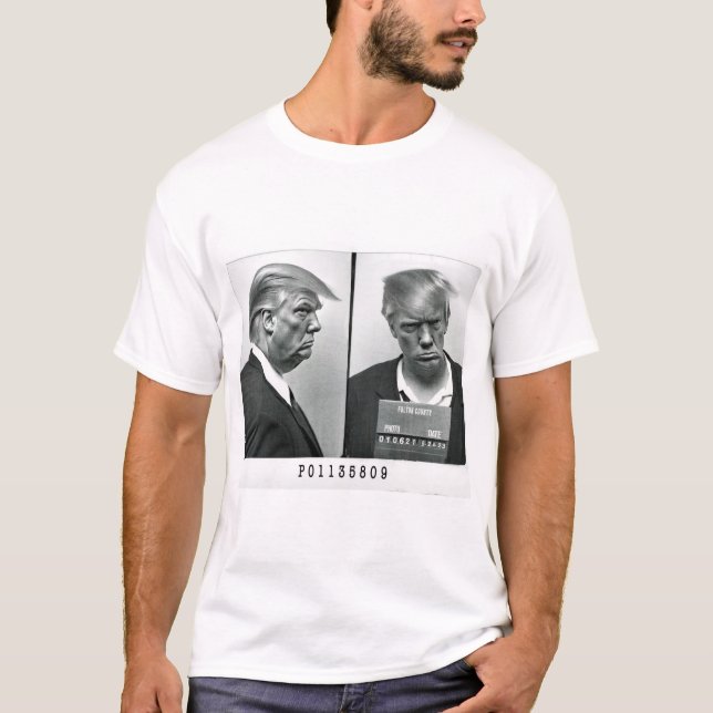 Camiseta Diseño que muestra la foto de Donald Trump. (Anverso)