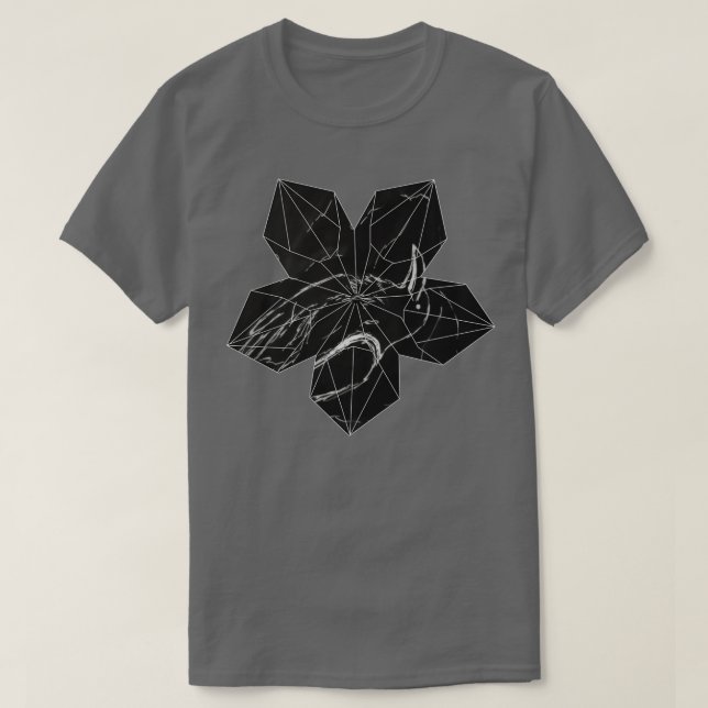 Camiseta Diseño raven negro de flor de origen (Diseño del anverso)