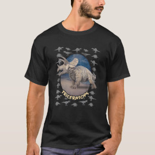 Camiseta Diseño realista de triceratops con dinosaurio plat