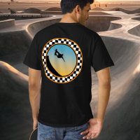 Diseño Redondo a Cuadros de Skateboarding