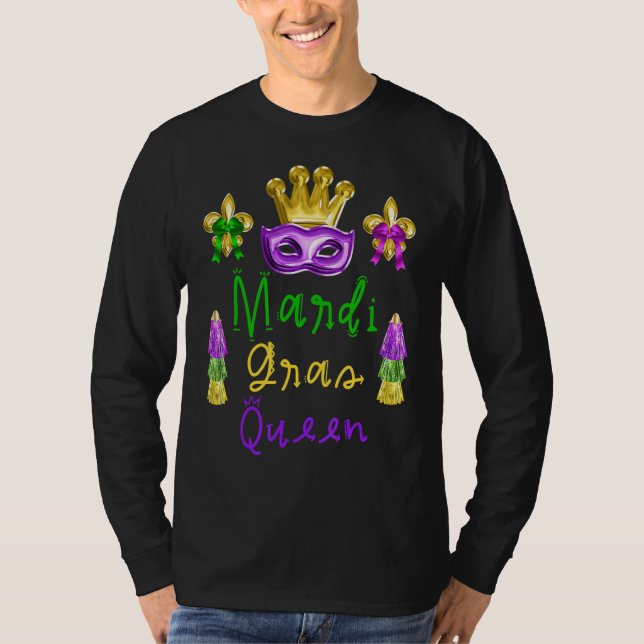 Camiseta Diseño Reina Mardi Gras Para Mujeres Con Mardi Gra (Anverso)