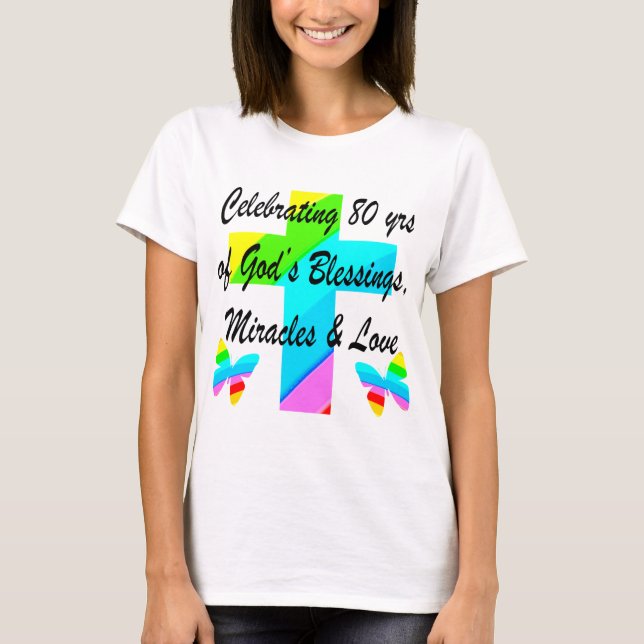 CAMISETA DISEÑO RELIGIOSO PERSONALIZADO 80º CUMPLEAÑOS (Anverso)