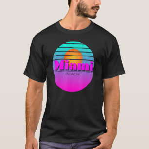 Camiseta Diseño Retro 80 de Miami Beach Florida
